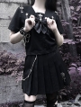 Black Gothic Key Uniform Top for Women