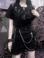 Black Gothic Key Uniform Top for Women