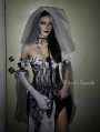 Black and White Gothic Lace Halloween Style Dress