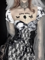 Black and White Gothic Lace Halloween Style Dress