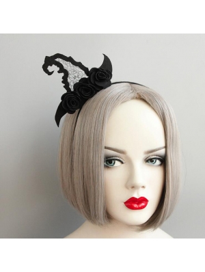 Black Gothic Halloween Witch Headband