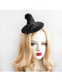 Black Gothic Halloween Witch Flower Chain Hat Headdress