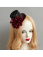 Gothic Party Red Flower Hat Headdress