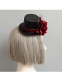 Gothic Party Red Flower Hat Headdress