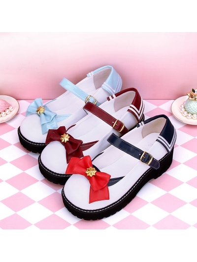 Red/Blue/Dark Red Sweet Lolita Sailor Style Shoes