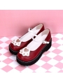 Black/White/Red Sweet Lolita Cat Paws Pattern Shoes