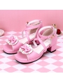 Black/White/Pink/Red/Blue Sweet Lolita Bow Sandals