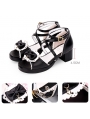 Black/White/Pink/Red/Blue Sweet Lolita Bow Sandals