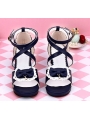 Black/White/Pink/Red/Blue Sweet Lolita Bow Sandals