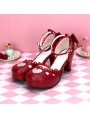 Black/White/Pink/Red Sweet Lolita Hollow-out Heart High Heel Shoes