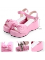 Black/White/Pink/Red Sweet Lolita Bow Platform Sandals