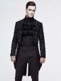 Black Vintage Gothic Double Breasted Tail Coat for Men