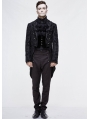 Black Vintage Gothic Double Breasted Tail Coat for Men