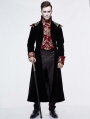 Black Vintage Gothic Victorian Masquerade Long Tail Coat for Men