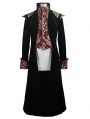 Black Vintage Gothic Victorian Masquerade Long Tail Coat for Men