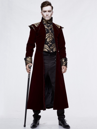Devil Fashion Men Victorian Gothic Vintage 3-Piece Suit Tailcoat Shirts Pants Set