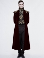 Red Vintage Gothic Victorian Masquerade Long Tail Coat for Men