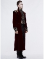 Red Vintage Gothic Victorian Masquerade Long Tail Coat for Men