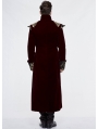 Red Vintage Gothic Victorian Masquerade Long Tail Coat for Men