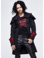 Black and Red Gothic Military Cape Jacket for Men