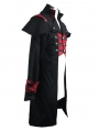 Black and Red Gothic Military Cape Jacket for Men