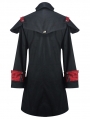 Black and Red Gothic Military Cape Jacket for Men