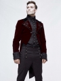 Red Vintage Gothic Masquerade Party Tail Coat for Men