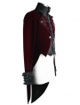 Red Vintage Gothic Masquerade Party Tail Coat for Men