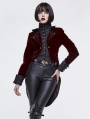 Red Vintage Gothic Masquerade Party Tail Coat for Women