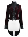 Red Vintage Gothic Masquerade Party Tail Coat for Women