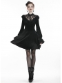 Black Gothic Lolita Long Sleeve Velvet Short Dress