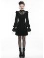Black Gothic Lolita Long Sleeve Velvet Short Dress