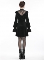 Black Gothic Lolita Long Sleeve Velvet Short Dress