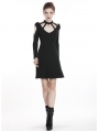 Black Gothic Punk Moon Pendant Daily Short Dress