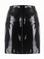 Black Gothic Punk PU Daily Short Skirt