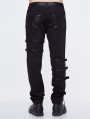 Black Gothic Punk Hole Long Jeans for Men
