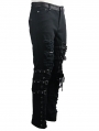 Black Gothic Punk Hole Long Jeans for Men