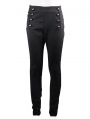 Black Vintage Gothic High Waist Party Long Trousers for Men