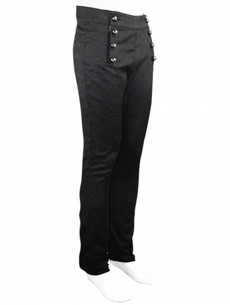 Black Vintage Gothic High Waist Party Long Trousers for Men ...