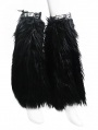 Black Gothic Winter Faux Fur Leg Cuffs for Women