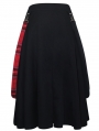 Black Gothic Punk Belt Half Plaid Skirt