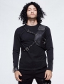 Black Gothic Punk Long Sleeve T-Shirt for Men