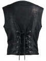 Black Gothic Punk Buckle Belt Waistcoat for Men