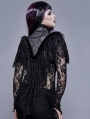 Sliver and Black Vintage Gothic Lace Short Shawl for Women
