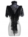 Sliver and Black Vintage Gothic Lace Short Shawl for Women