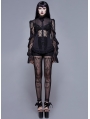 Gothic Sexy Lace Beading Long Sleeve Blouse for Women