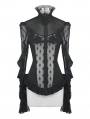 Gothic Sexy Lace Beading Long Sleeve Blouse for Women