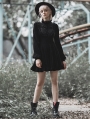 Black Fashion Street Gothic Velvet Long Sleeve Sweet Short Dress