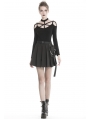 Black Gothic Punk Pleated Short Casual Skirt with Bag