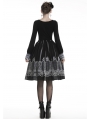 Black and White Gothic Lolita Mid-Length Skirt